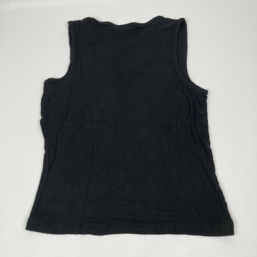 Mossimo Black Ribbed V Neck Sleeveless Tank Top‎ Stretch Women's Size Large - Picture 5 of 7
